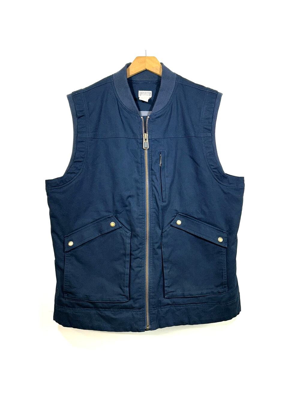 Duluth Trading Company Mens 2XL Insulated Vest Canvas Full Zip Lined Navy